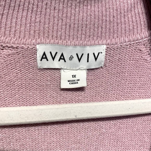 Ava & Viv blush pink sweater 1X - Picture 3 of 8
